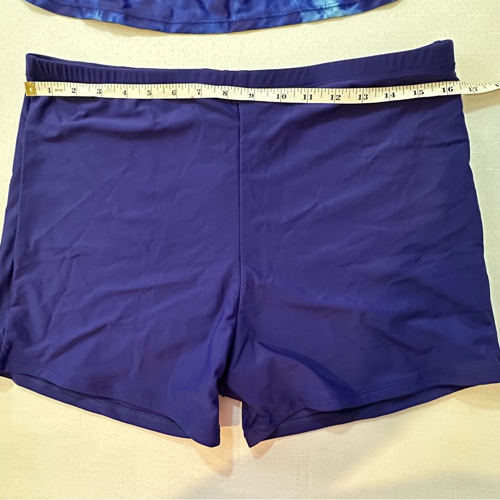 Hanna Nikole Blue Tie Dye Tankini Set Size 16W NWT - Picture 6 of 16